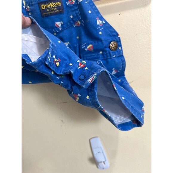 Vintage OshKosh B'Gosh Sailboat Overalls 6-9 months Shortalls - Picture 4 of 7